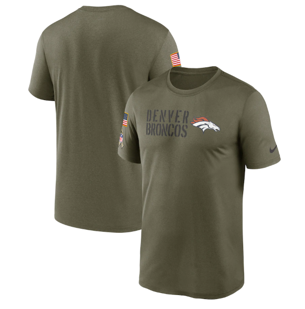 Men's Denver Broncos Olive 2022 Salute to Service Legend Team T-Shirt